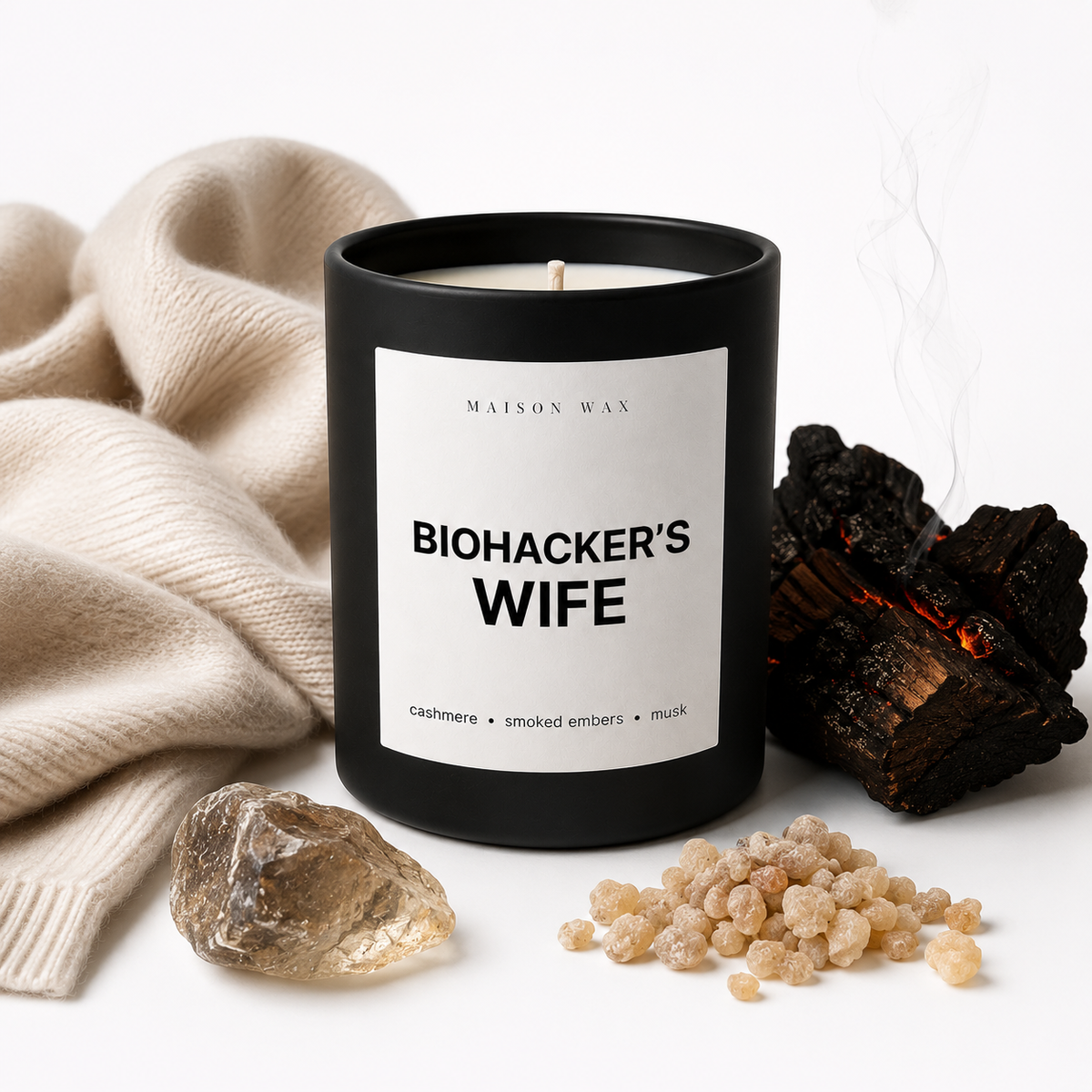 Maison Wax Biohacker's Wife candle - a funny gift for biohackers.